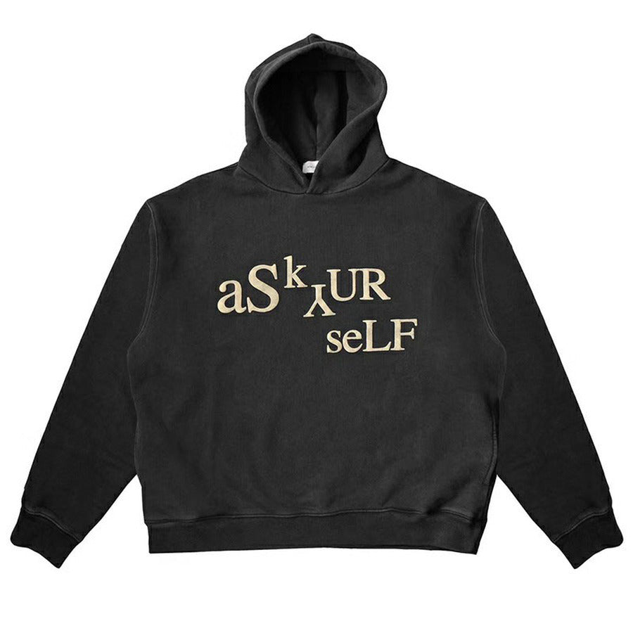 2021 New Vintage Hoodie Men Women 1:1 3d Foam Printing Askyurself Pullover Washed Old Sweatshirts 2hk5