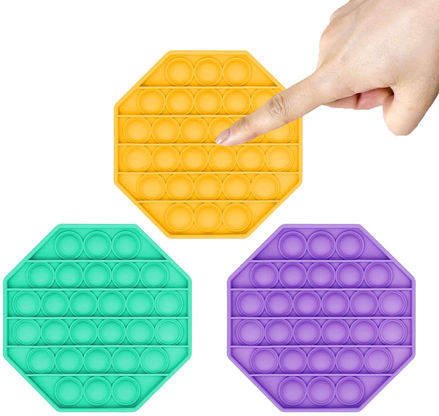 Push pop pop Bubble Sensory Fidget it Toy Squeeze Sensory Silicone Stress Reliever Calms Emotions and Relief Anxiety for Kids Adults DEC626