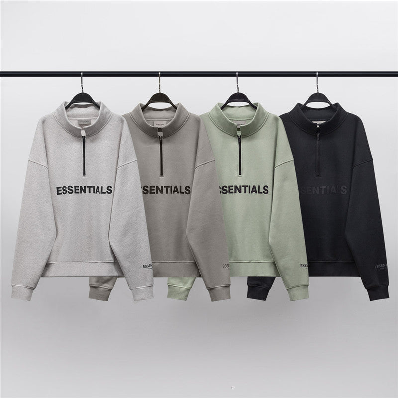 2021 New Winter Reflective Fog Essentials Half-zip Stand Collar Sweatshirt Men Women 1:1 High Quality Hoodie Pullover Crewneck Streetwear 4u