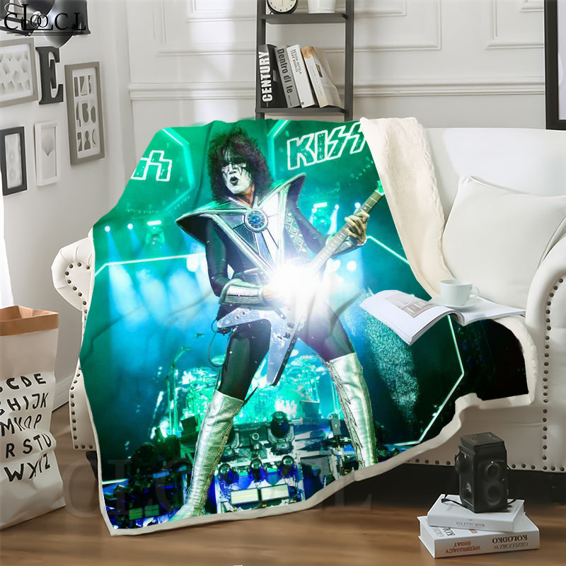 CLOOCL Hot Punk Rock Kiss Band 3D Print Hip-hop Style Air Conditioning Blanket Teens Bedding Throw Blankets Plush Quilt