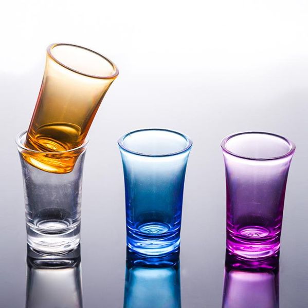 Acrylic bullet cup plastic liquor cup 4 kinds of color bar supplies creative color wine glass wine glasses SN1967