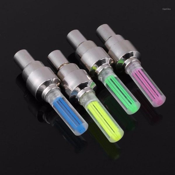 Bike Lights Wholesale- 2Pcs Pair Bicycle Wheel Caps Mountain Road Car LED Neon Gas Nozzle Glow Stick Light Cycling Tyre Tire Spokes With Bat