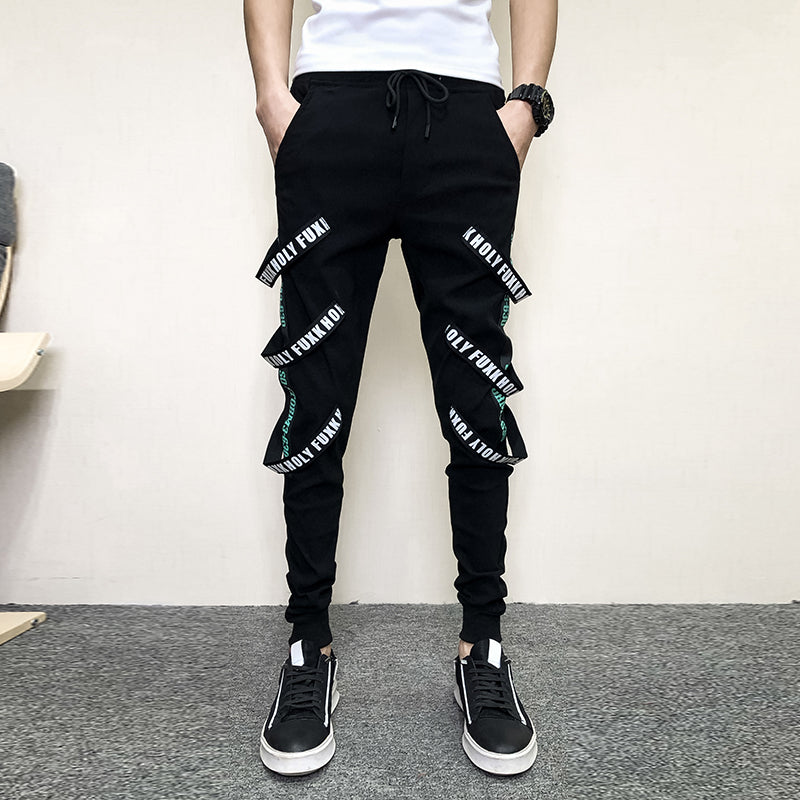 2021 New All Games Played Men&#039;s Fashionable Korean Summer Hip Hop Hare Masculine Pants Fine Fit Streetwear Casual Black 34-28 7mjw