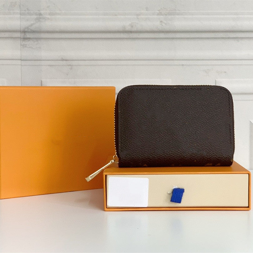 Famous Fashion Designer Coin Purse Women Men Luxury Leather Short Wallets Clutch Bag Colors Small Cute Card Holders with box