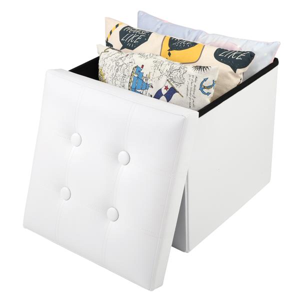 Living Room Furniture ottoman Plaid patterns directly foldable PU Leather folding storage stool footstool