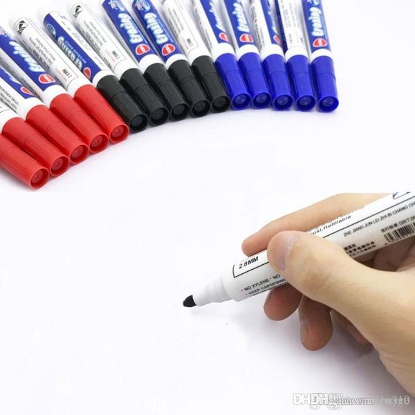 Black Red Blue Erasable Pens Office School Point 0.1inch Smooth Writing Pens Whiteboard Writing Erasable Markers Pen XDH1326 T03