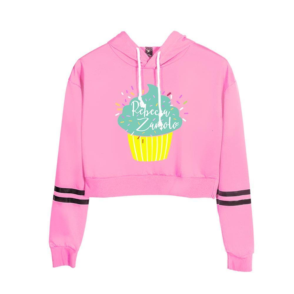 Cupcake Zamfam Merch Logo Rebecca Zamolo Printed Streetwear Navel Sweatshirt Women Pullovers Fashion Lumbar Hoodie Casual Hooded