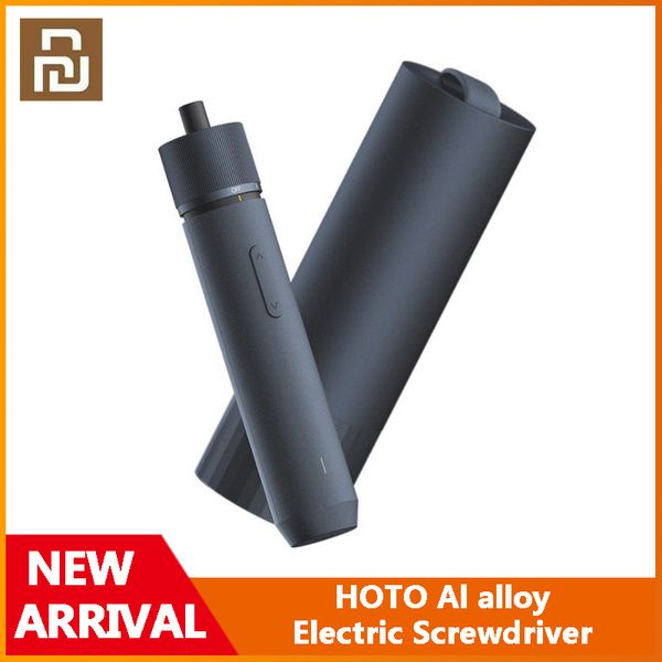 Original HOTO Straight Handle Al alloy Electric Screwdriver 12pcs S2 Steel Bits 3 Torque Stages Rechargeable Daily household