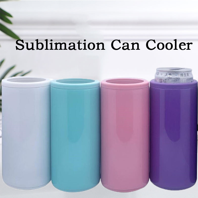 2021 New Wholesale 12oz Diy Beer Can Cooler Double Wall Slim Cola Holder Stainless Steel Bottle Sublimation Coating for Heat Transfer Fd1y