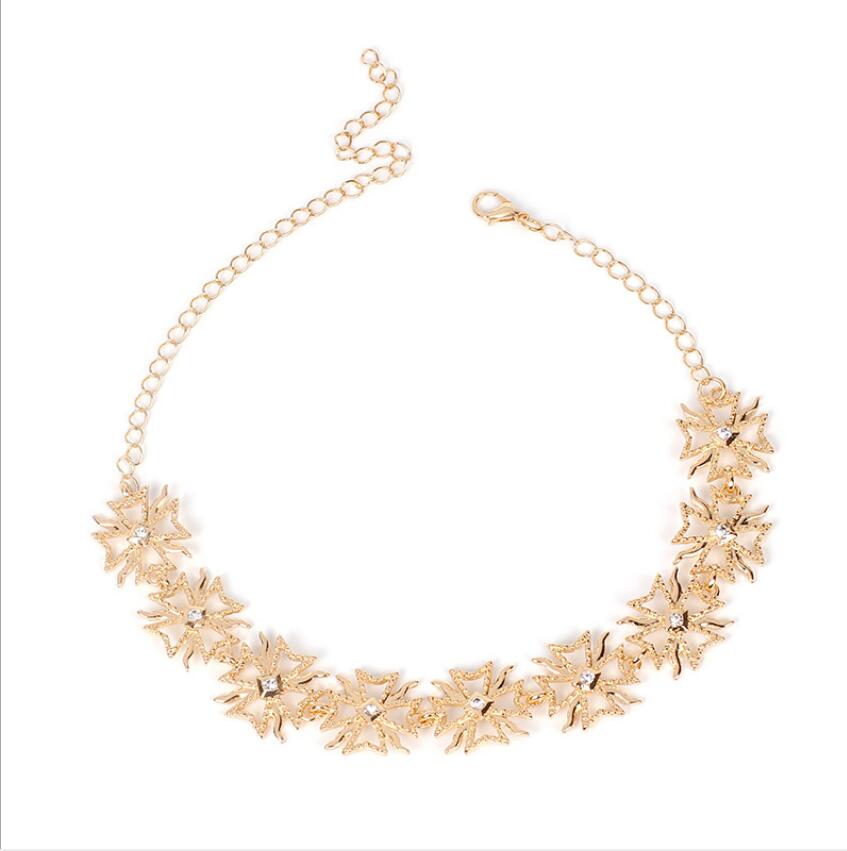 Cross Short Collarbone Tennis Chain Choker Gothic Graduated Necklace Women Girls Wedding or Party Jewelry Gifts