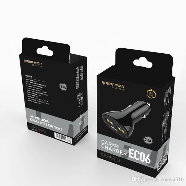 Dual USB Port Car Charger Universal 5V 2.4A Household Sundries Travel Portable Power Adapter LED Vehicle Intelligent Charging Micro USB Cars