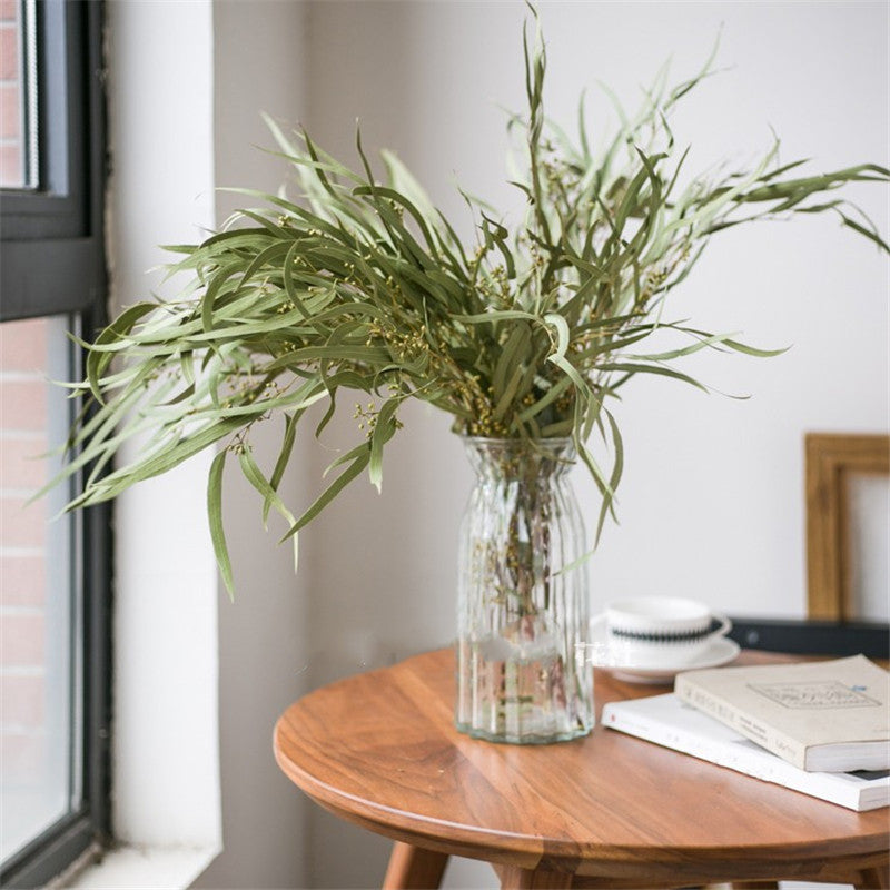 Pampas Grass Thinker Eucalyptus Branches Slender Leaves Dried Natural Flower Arrangement Decor No Vase