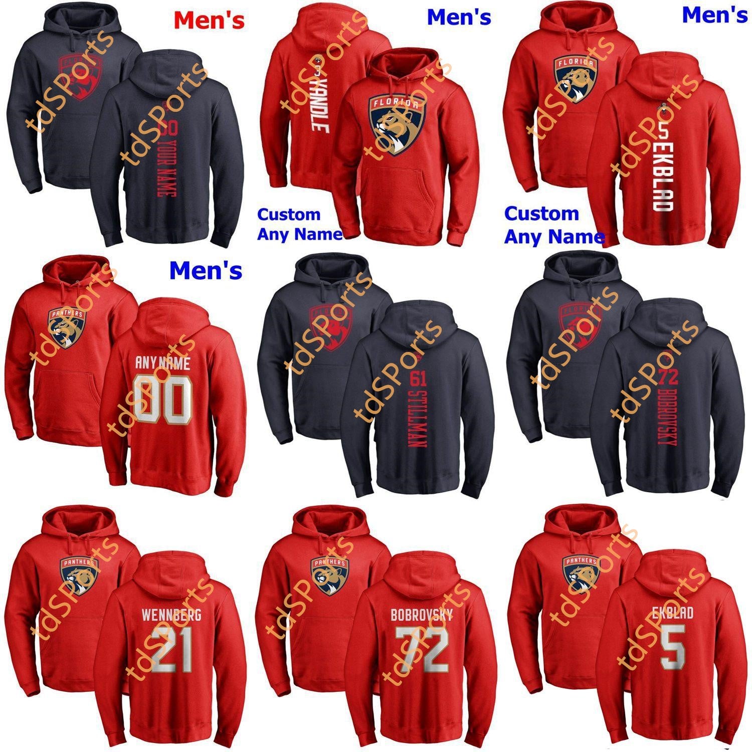 Florida Panthers Pullover Hoodie 28 Aleksi Saarela 74 Owen Tippett 77 Frank Vatrano 23 Carter Verhaeghe Hockey Sweatshirts Custom Stitched
