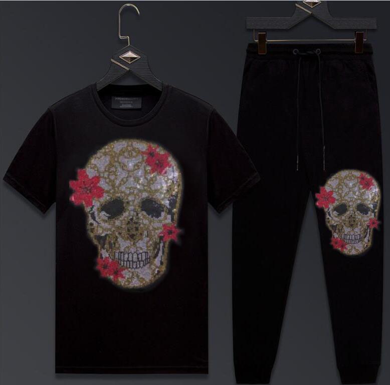 2021 New Hot Drill Two Pieces Hoodie Men Cotton Summer Short Sleeve Men&#039;s Casual Tracksuit Size M-4xl 8jys