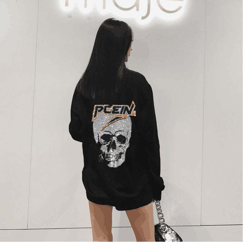 2021 New Hoodies Sweatshirts Women Casual Diamond Stone Fashion Punk for Girls Clothing European Tops Korean Hot Drill Ftrc