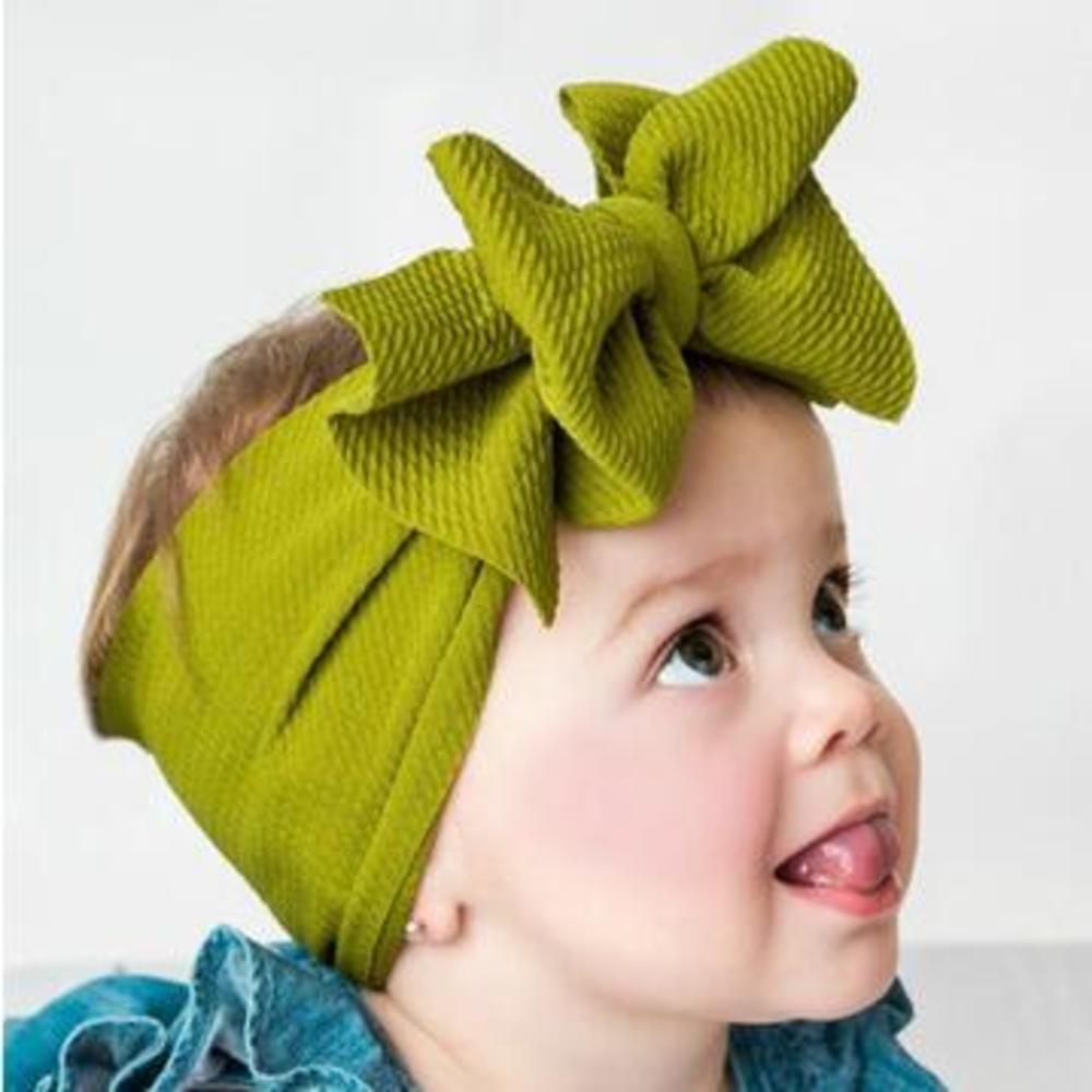 Baby Fit Large All Bow Girls Headband 7 Inch Big Bowknot Headwrap Kids Bow For Hair Cotton Wide Head Turban Infant Newborn Headbands