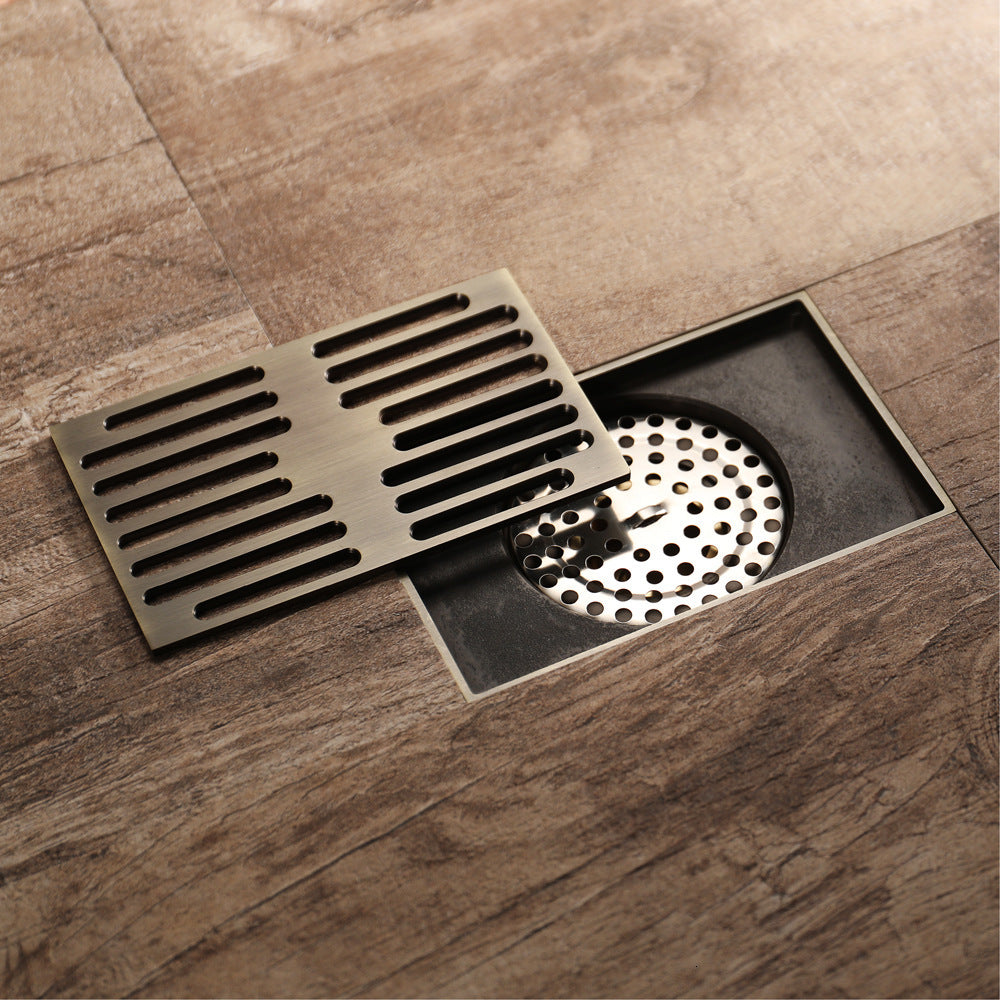 2021 New Antique Bronze Carved Shower 304 Sus Bathroom Deodorant Conceal Floor Drain Strainer Grate Waste 7wzw