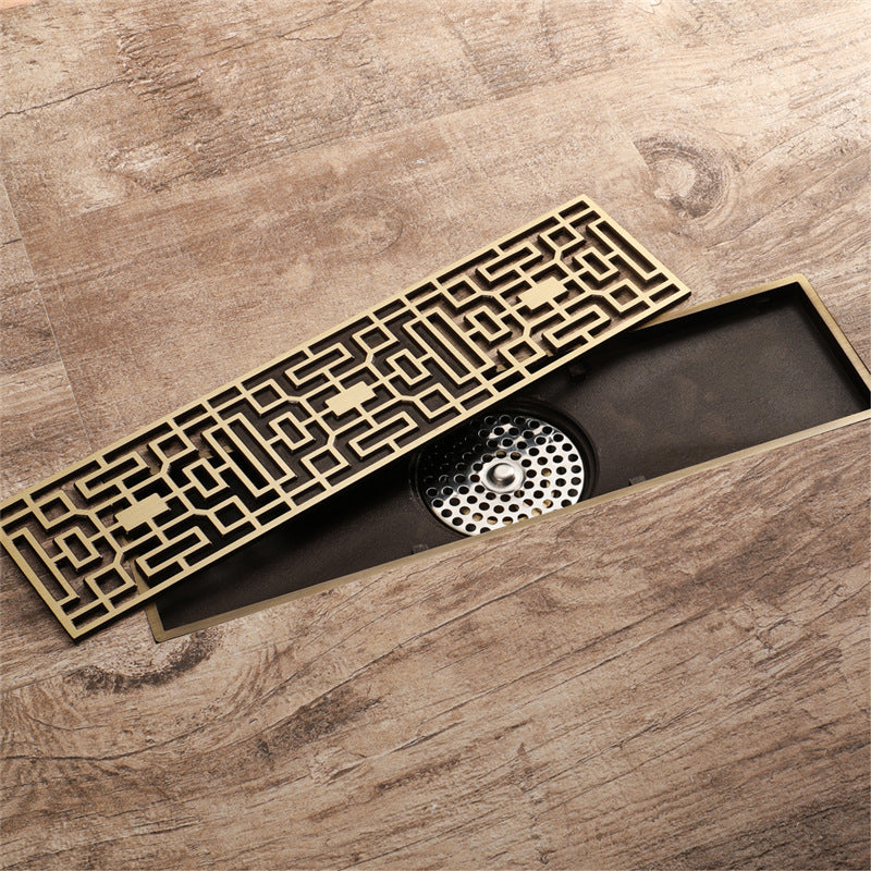 2021 New 30cm Antique Bronze Carved Shower 304 Sus Bathroom Deodorant Conceal Floor Drain Strainer Grate Waste Sfl0