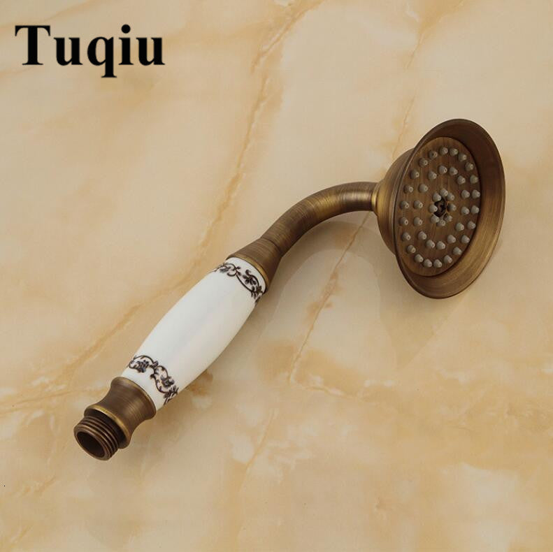 2021 New Antique Bronze Classical Telephone Held Head 1.5m Stainless Steel Plumbing Hose Brass Holder Hand Shower Akh2