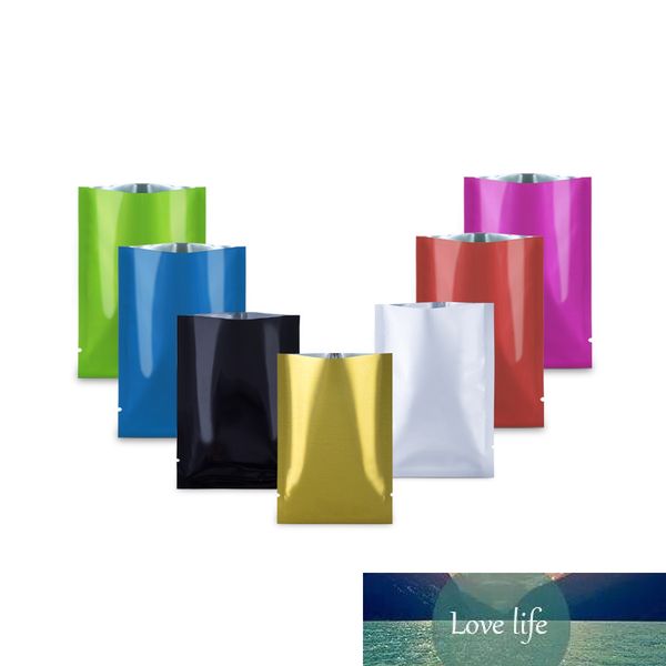 100Pcs-Lot Glossy Aluminum Mylar Foil Bag Tear Notch Heat Vacuum Seal Food Snack Tea Coffee Bean Candy Cookies Packaging Pouches