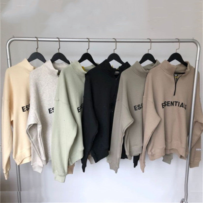 2021 New Aw Reflective Fog Essentials Half-zip Sweatshirt Men Women 1:1 Best Quality Hoodie Crewneck 7ili