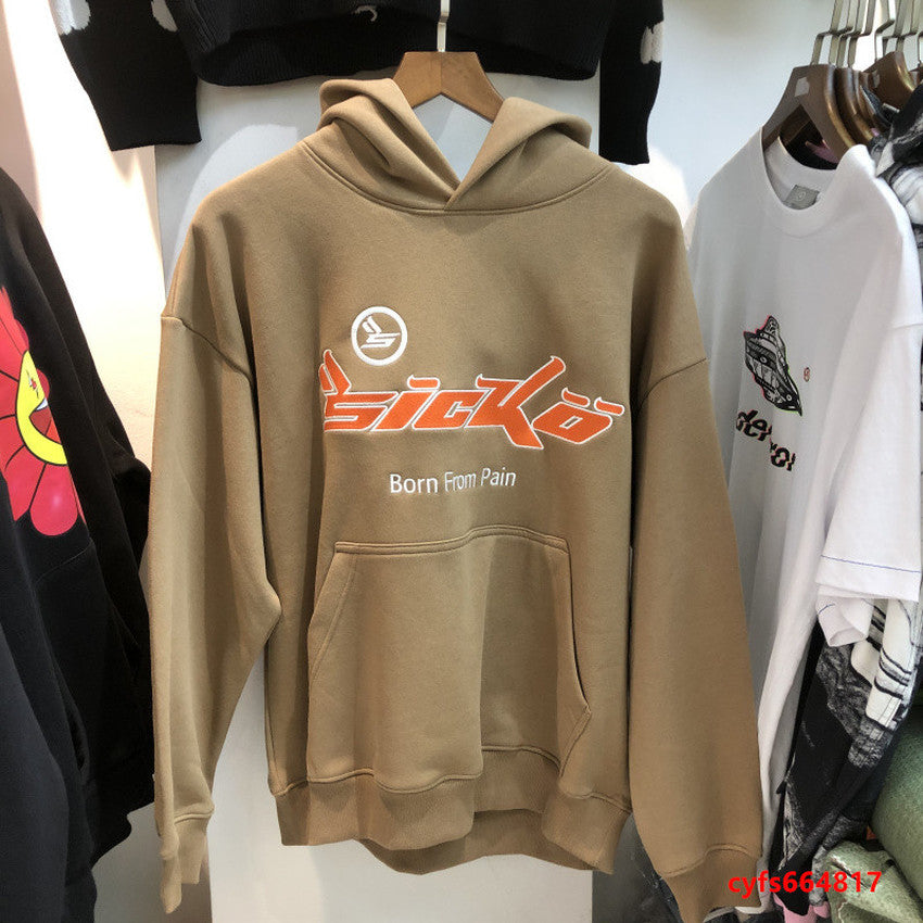 2021 New Heavy Fabric Embroidery Hoodie Hooded Men Women Vintage Sweatshirts Autumn Winter Sicko Pullovers P3vz