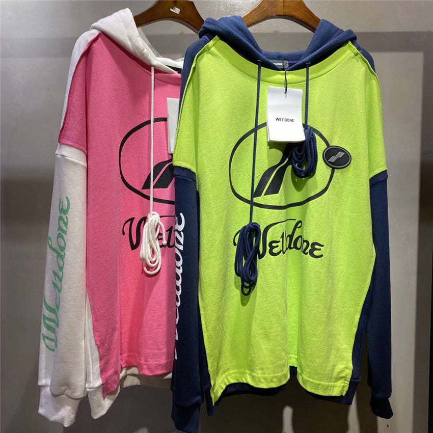 2021 New Patchwork We11done Hoodie 1:1 Best-quality Welldone Sweatshirts Pullover Women Harajuku Xxxtentacion Men Clothing B4t0