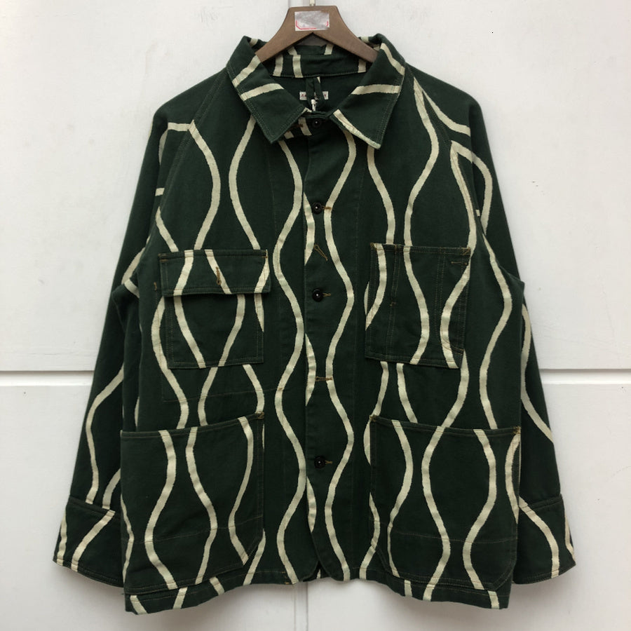 2021 New Kapital Denim Jacket Men Women 1:1 Best-quality High Street Wave Striped Button Coat Multi-pocket Cargo Outerwear Wdqs