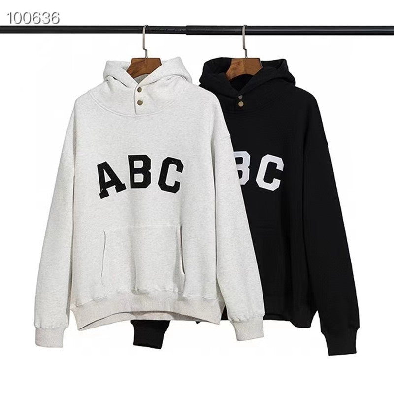 2021 New Essential Fog Female Male 1:1 High Quality Seventh Season Reuniting Abc Letters with Hoodie Loose Sweater Jjcc