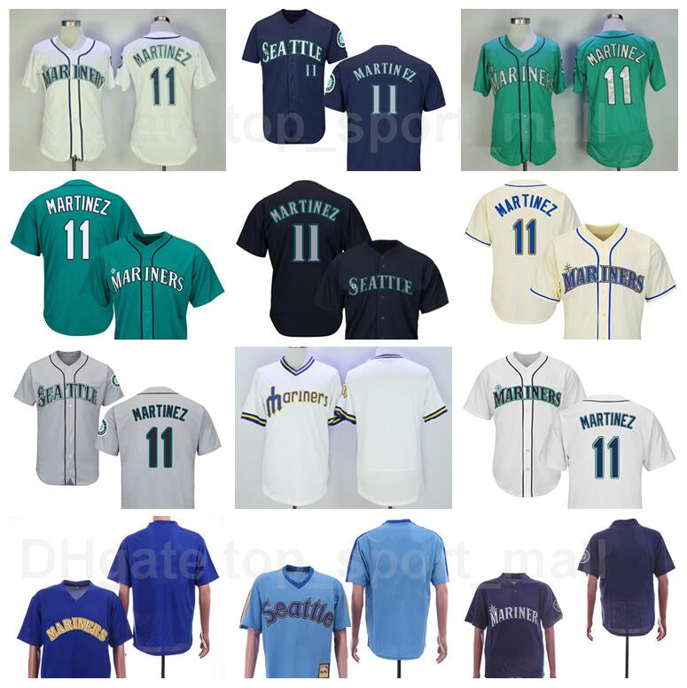 Men Retror 1984 1995 Vintage Baseball 11 Edgar Martinez Jersey 13 Alex Rodriguez 50 Jamie Moyer Cooperstown Pullover Flexbase Team Retire