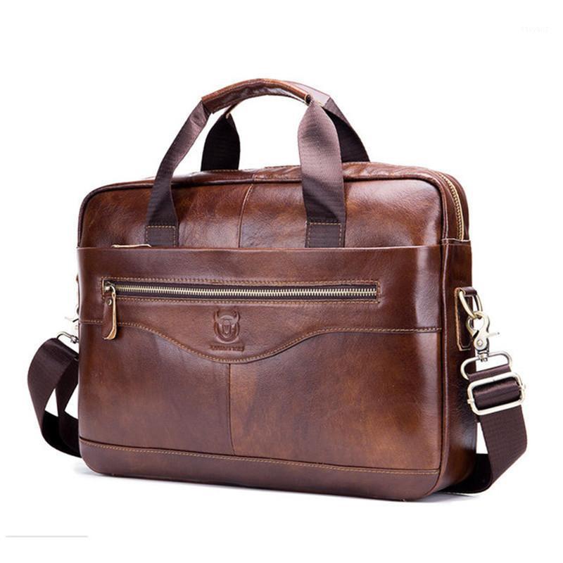 Genuine Cowhide Leather Men&#039;s Business Briefcase Retro Laptop Bag for Men Crossbody Bag Casual Business Messenger Handbag
