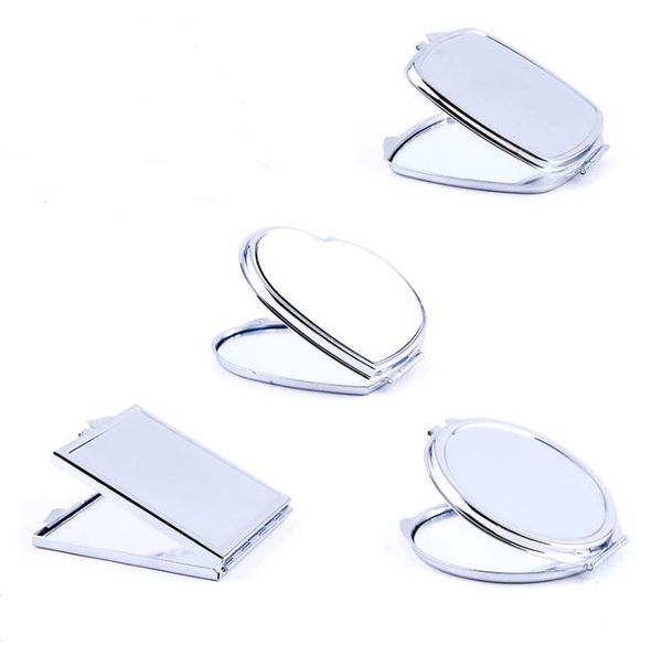 DIY Make Up Mirror Iron 2 Face Sublimation Blank Plated Aluminum Sheet Girl Gift Cosmetic Compact Mirrors Portable Decoration SN5212