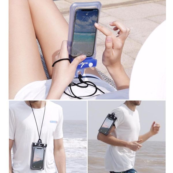 Universal 6inch 5inch Mobile Household Sundries Phone Waterproof Swimming Pouch Case Clear PVC Sealed Underwater Cell Phone Protect Bags Wit