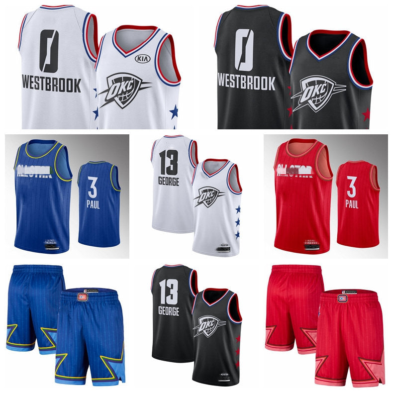 Chris Paul 0 Russell&#132;Westbrook 13 Paul&#132;George Oklahoma&#132;City&#132;Thunder&#132;Men 2020 All-Star Game Swingman Basketball Jersey