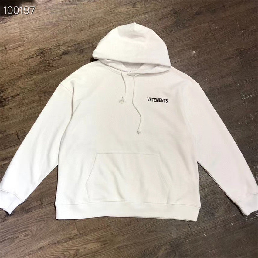 2021 New Black White Hoodie 20fw Female Male Breast Back Printed Vetements Pullovers Vtm High Quality Nightgown Aipg