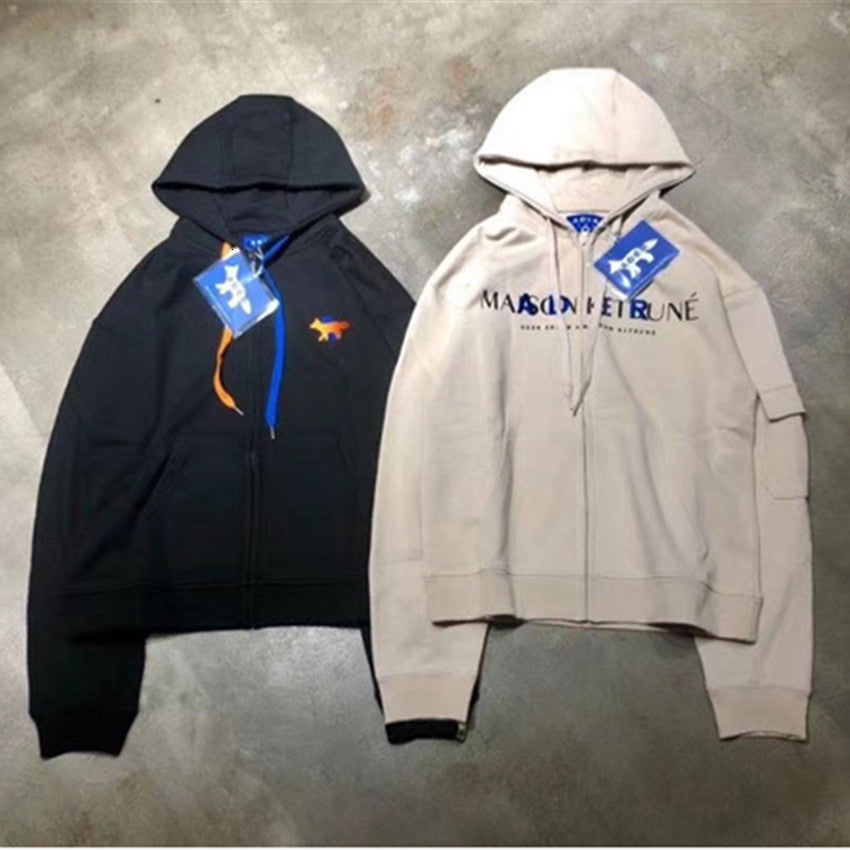 2021 New the Maison Kitsune Fox Adhere to Embroidery Man&#039;s Women&#039;s Hoodie Zipper 1:1 High Quality Cross Tags Stick Pullover Error Yr16