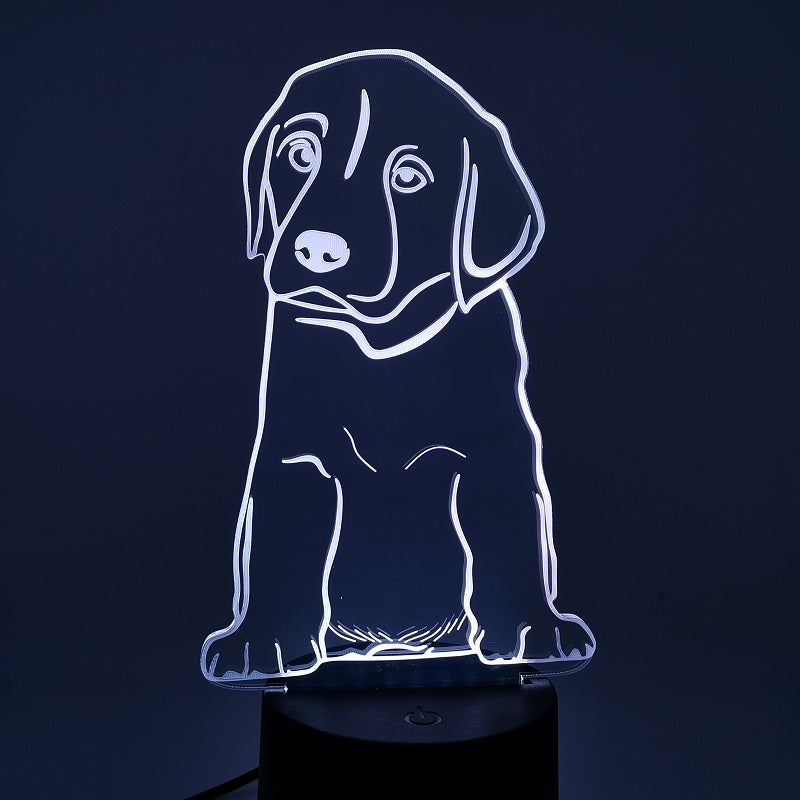 Led Night Light Labrodore puppy Laser Engraving Bedroom Decor Nightlight Desk 3D Lamp Memorial Gifts
