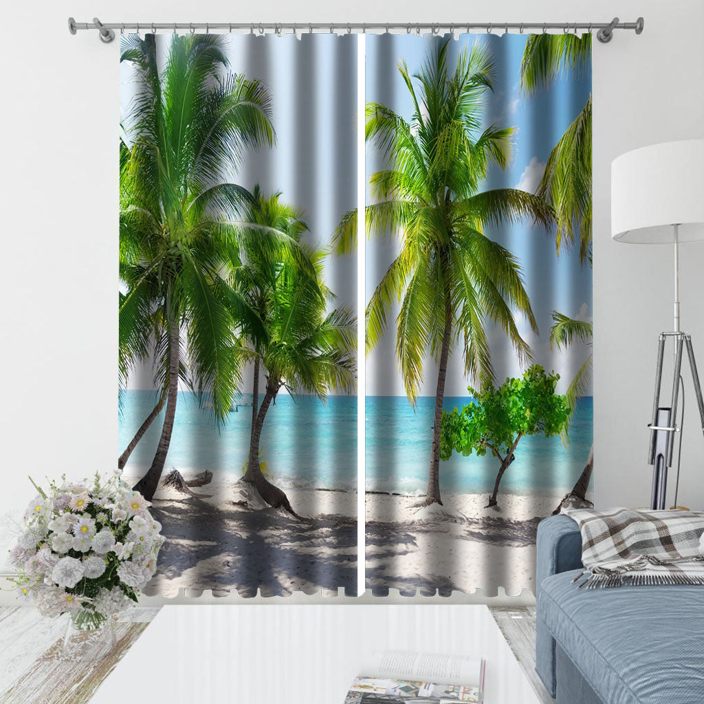 Custom nature scenery beach curtains 3D Blackout Curtains For Living room Bedding room Drapes 3d stereoscopic curtains