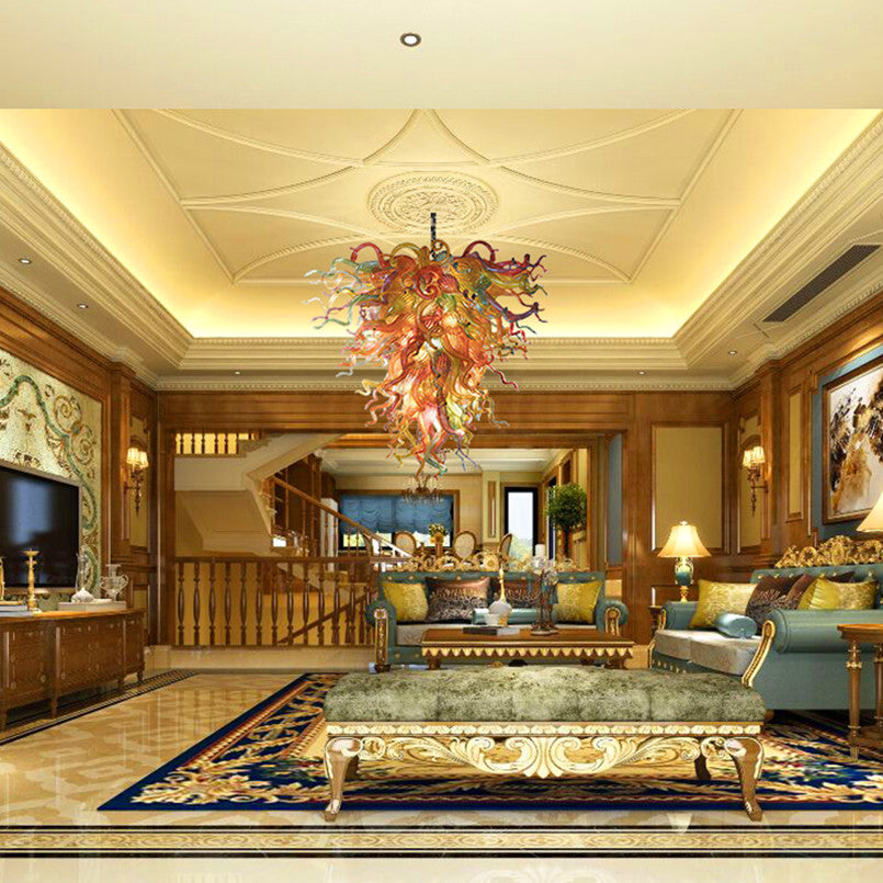 Postmodern Luxury Hand Blown Glass Chandelier Lamp Customized LED Lighting Chandeliers Light for Living Room Art Decor