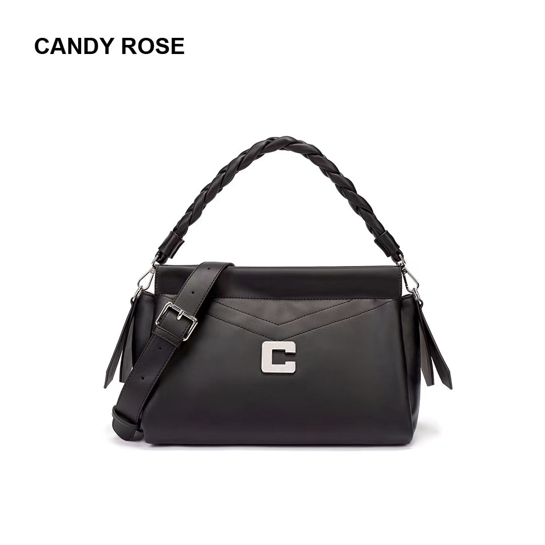 Candy rose 2021 new c-button woven portable shoulder bag, super capacity, fashionable solid color multi-function women&#039;s bag
