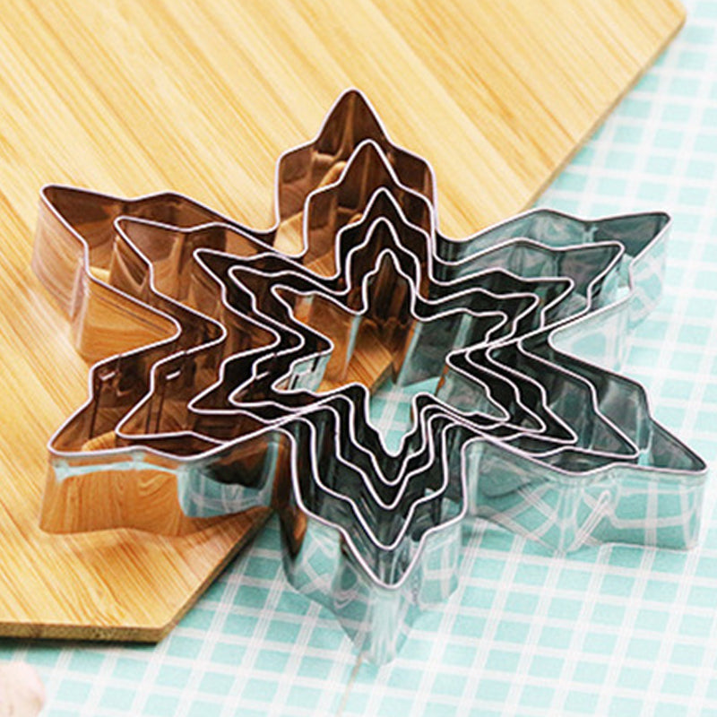 Stainless Steel Pastry Tools Christmas Snowflake Cookie Mold DIY Cake Biscuit Cutter Baking 5 PCS Pack 122817