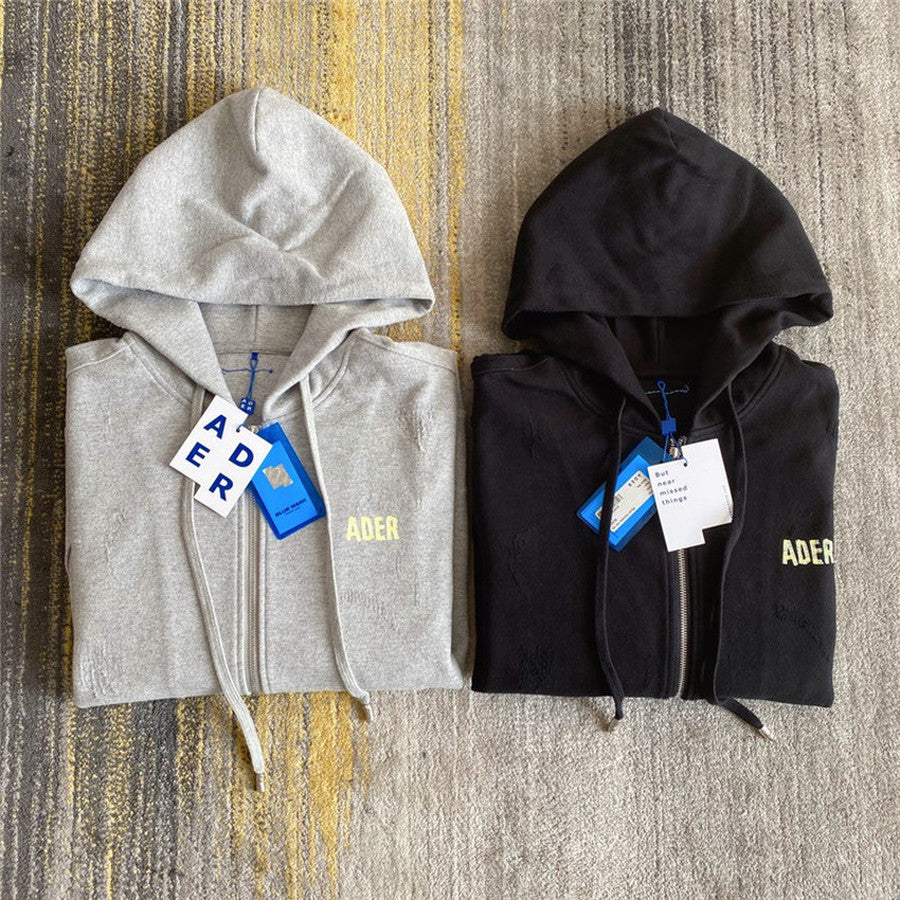 2021 New Error Mag Hoodie Men Women Zip Up Adererror Sweatshirts Yellow Ader Mark Pullovers Inside Tag 34h7