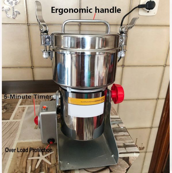 2000g Grains Spices Hebals Cereals Coffee Dry Food Grinder Miller Grinding Machine gristmill home medicine flour powder crusher J241202