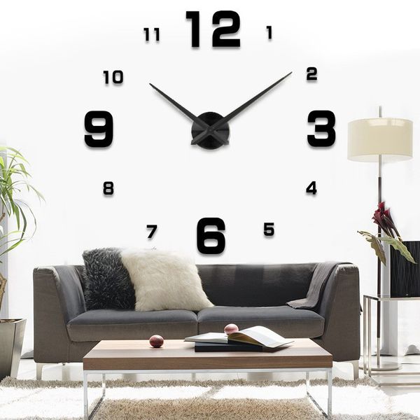 Fashion 3D new sale wall clock clocks reloj de pared watch 3d diy Acrylic mirror Stickers Quartz Modern Home Decoration 210309