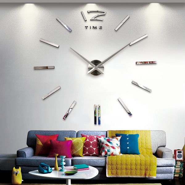 Special Offer 3D Big Acrylic Mirror Wall Clock Brief Diy Quartz Watch Still Life Clocks Home Decoration Living Room Stickers 210309
