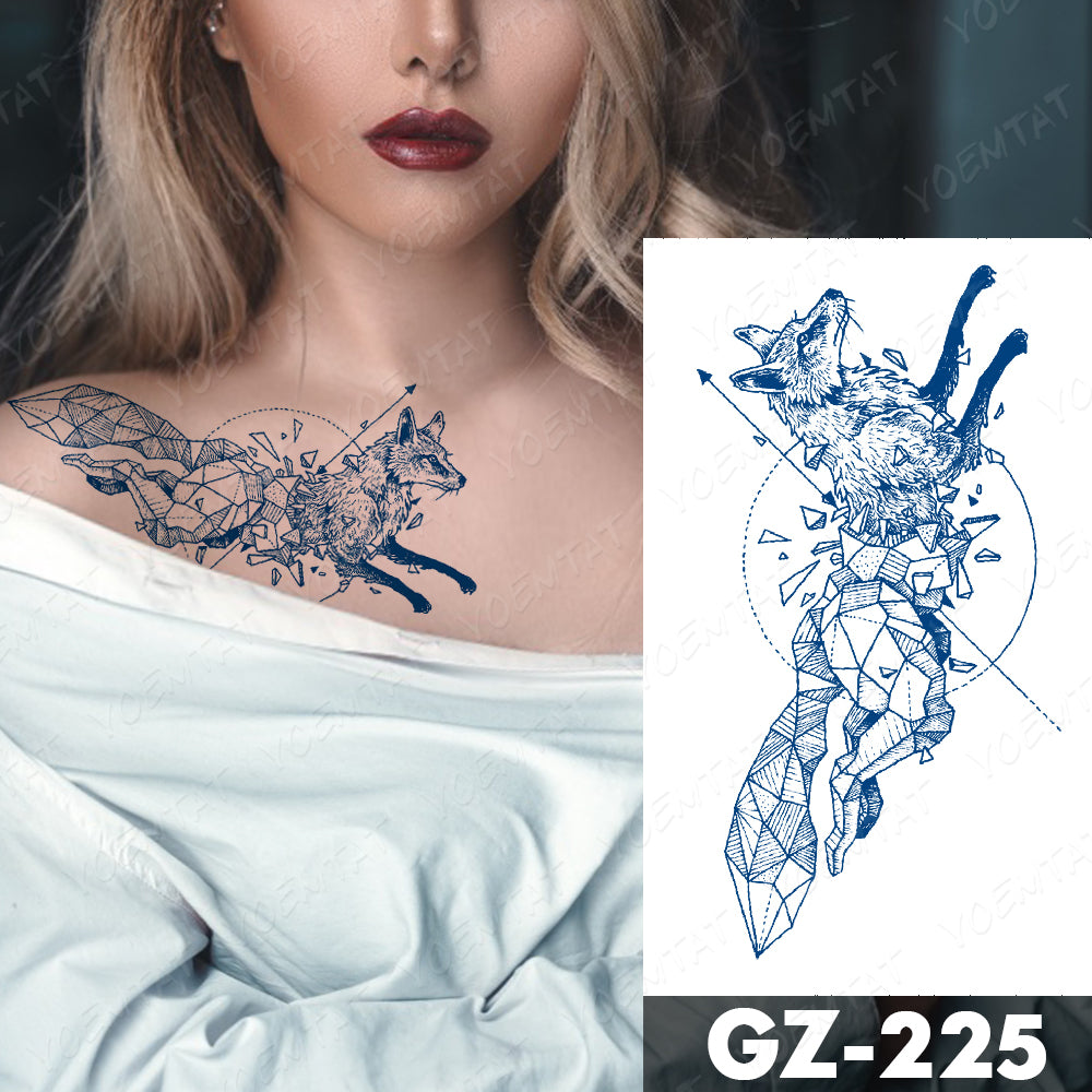 Mixed 10 pcs Latest Juice Lasting Ink Tattoos Body Art Waterproof Temporary Tattoo Sticker Arm Sleeve Tattoos