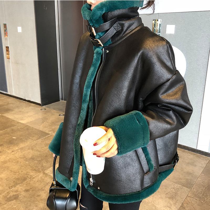 Women 2021 Winter Genuine Fashion Leather Jacket Lamb Skin Net Lining Female Warm Motorcycle Outerwear T139 Whfa