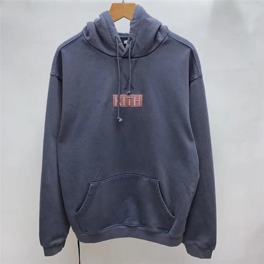 2021 New Autumn Winter Cotton Best Quality Pullovers Box Embroidery Kith Hoodie Men Women 1:1 Apricot Black Sweatshirts Nunu