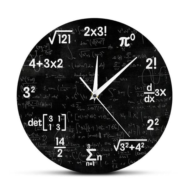 Math Wall Clock Mathematics Clock Graduation Gift Gifts For Kids Math Formulas Icons Wall Clock Classroom Decor Gift For Teacher 210309