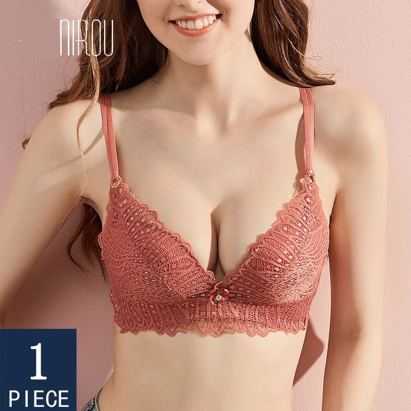 Bras Woman&#039;s Lace Bralette Minimizer Push Up Female Lingerie Underwear For Woman Convertible Dobule Straps 2021